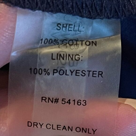 Tommy Hilfiger 100% Cotton Midnight Blue Waist w/ Belt Sleeveless V-Neck Sz 12 - Picture 9 of 9